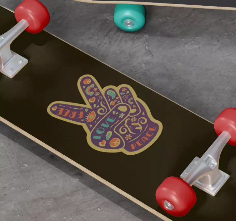 Hippie znamení míru skateboard nálepka - TenStickers