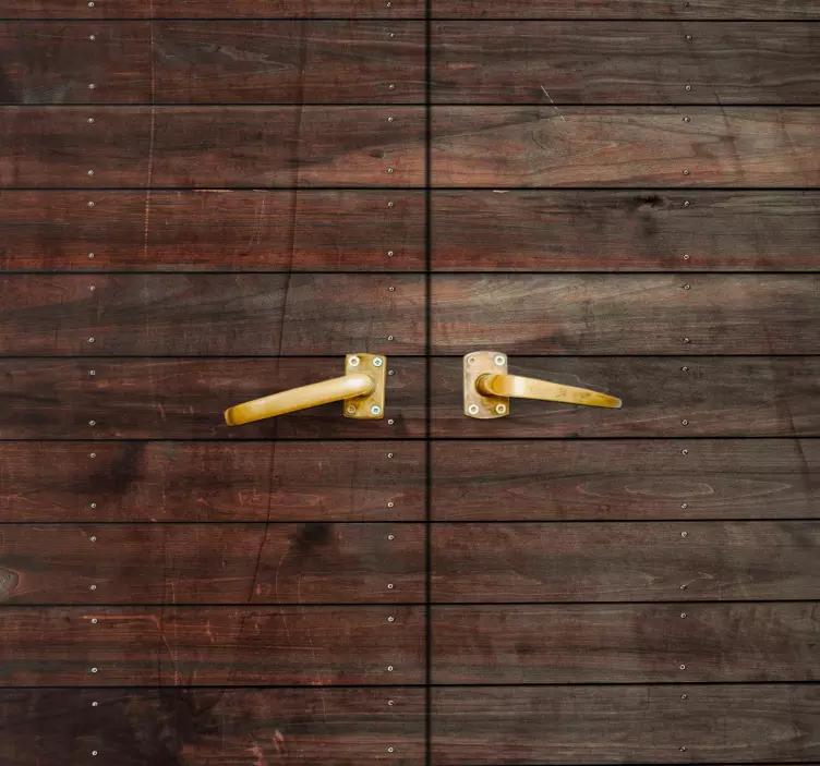 Hnědá svislá prkna s nálepkou na dveře s texturou - TenStickers