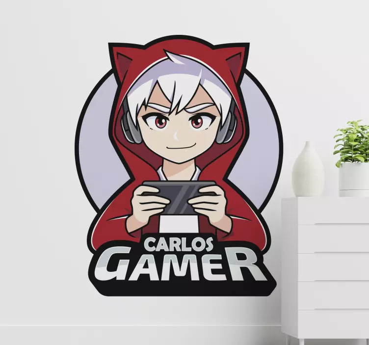 Gamer anime chlapec ilustrace samolepka - TenStickers