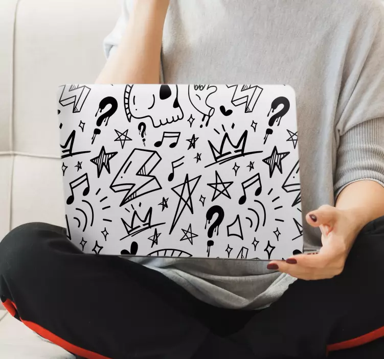 Hravý vzor lebky Samolepka na notebook - TenStickers