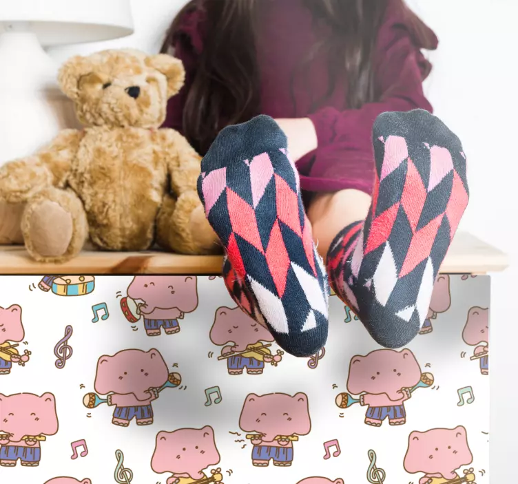 Hudební kreslené postavičky samolepka pro děti - TenStickers