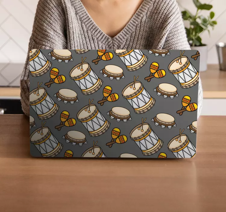 Hudební nástroj bicí ikony kůže - TenStickers