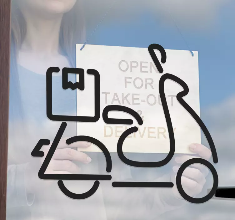 Ikona doručení skútru samolepka na výlohy - TenStickers