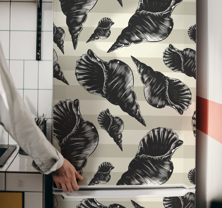 Ilustrativní vzory mušlí Nálepka lednice - TenStickers