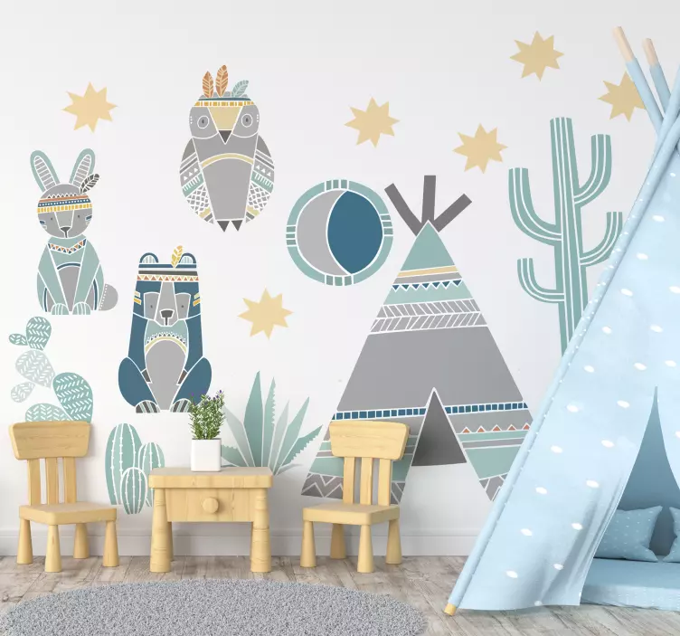 Indické tradiční symboly nástěnné nálepky - TenStickers