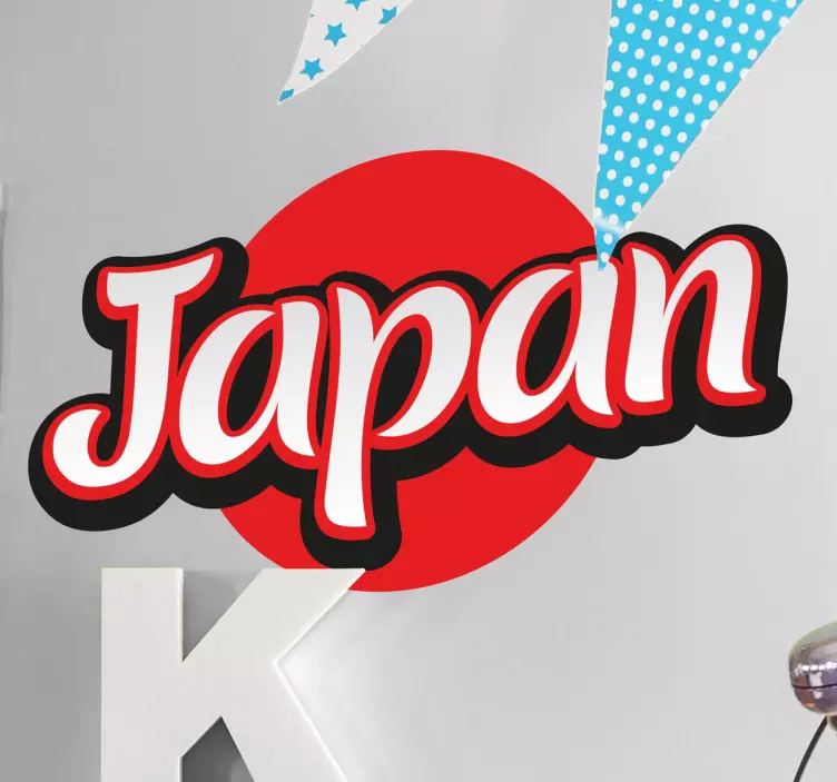 Japonská vlajka nálepka nápisy - TenStickers