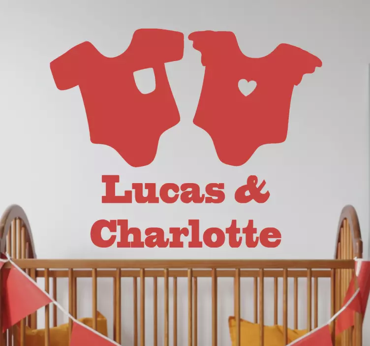 Jména do pokoje pro dvojčata samolepka pro děti - TenStickers