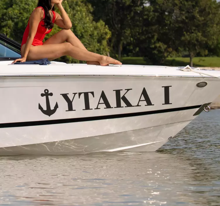 Jméno s kotvou kresleníJméno s kresbou kotvy Nálepka námořníci - TenStickers