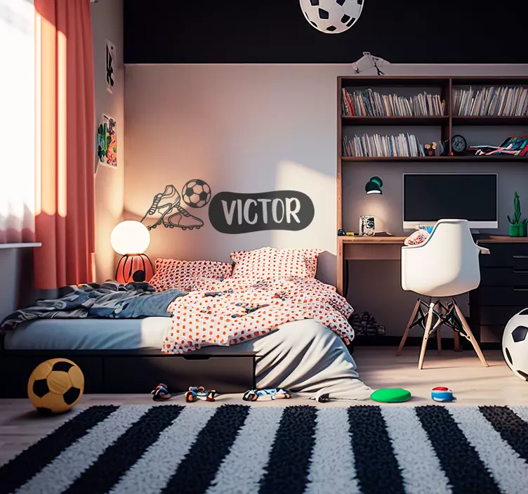 Kabát, boty a míč Fotbalová nálepka - TenStickers