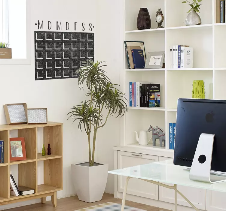 Kalendář dnů v týdnu samolepka černá tabule - TenStickers