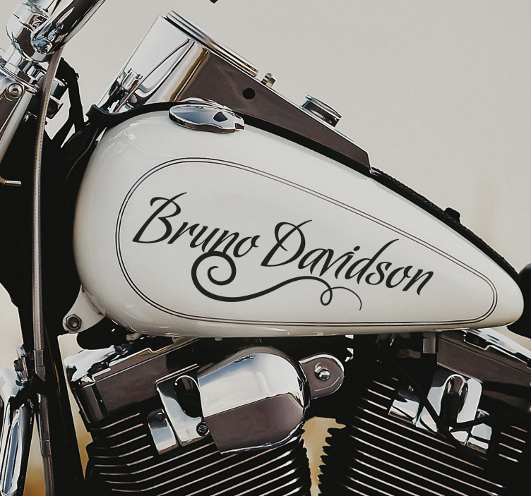 Kaligrafické filigránové jméno Motocykl nálepka - TenStickers