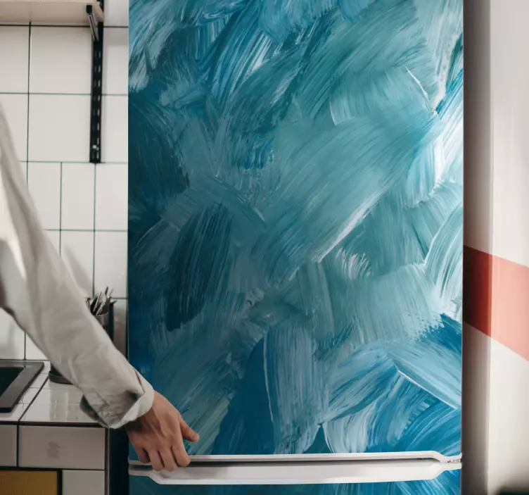 Kartáčovaný barevný vzor Nálepka lednice - TenStickers