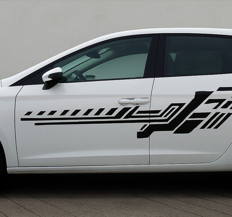 Kmenové černé pruhy samolepka na auto - TenStickers