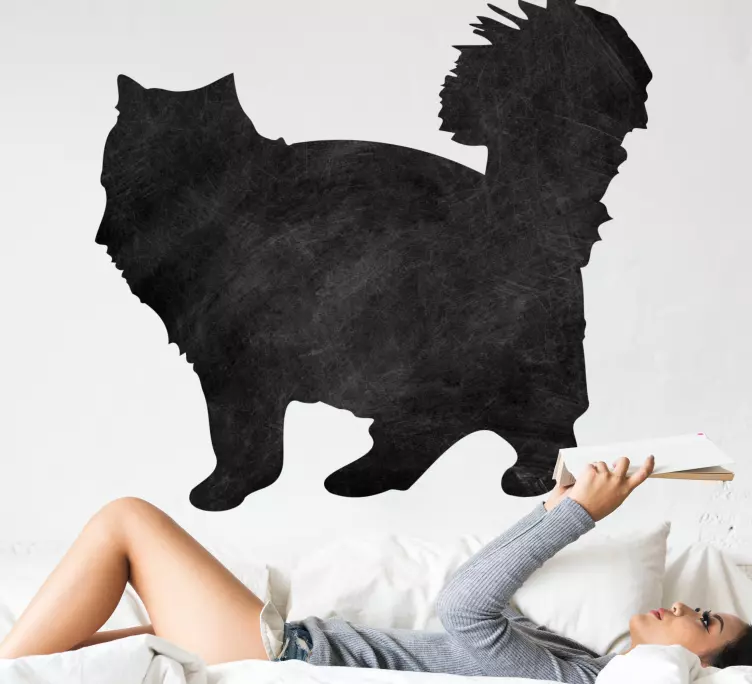 Kočka silueta roztomilý tvar psát na štítku - TenStickers