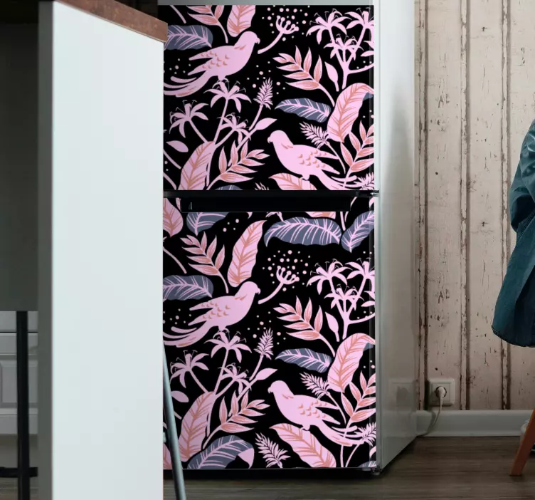 Koncept tropických ptáků Nálepka lednice - TenStickers