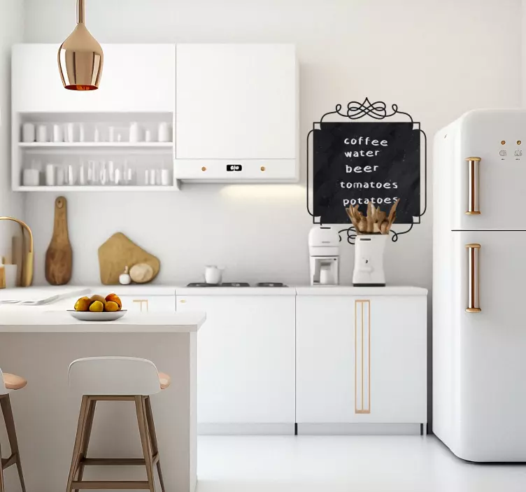 Kostkovaná vinobraní nálepka na černou tabuli - TenStickers