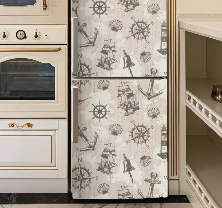 Kotvy na dřevěné prkno vzor lednice obtisk - TenStickers