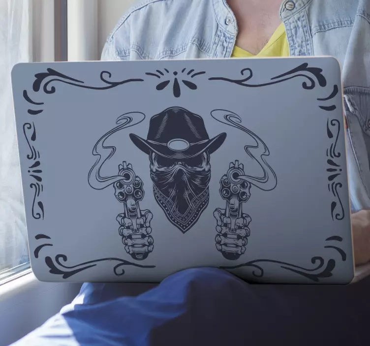 Kovboj se zbraněmi Samolepka na notebook - TenStickers