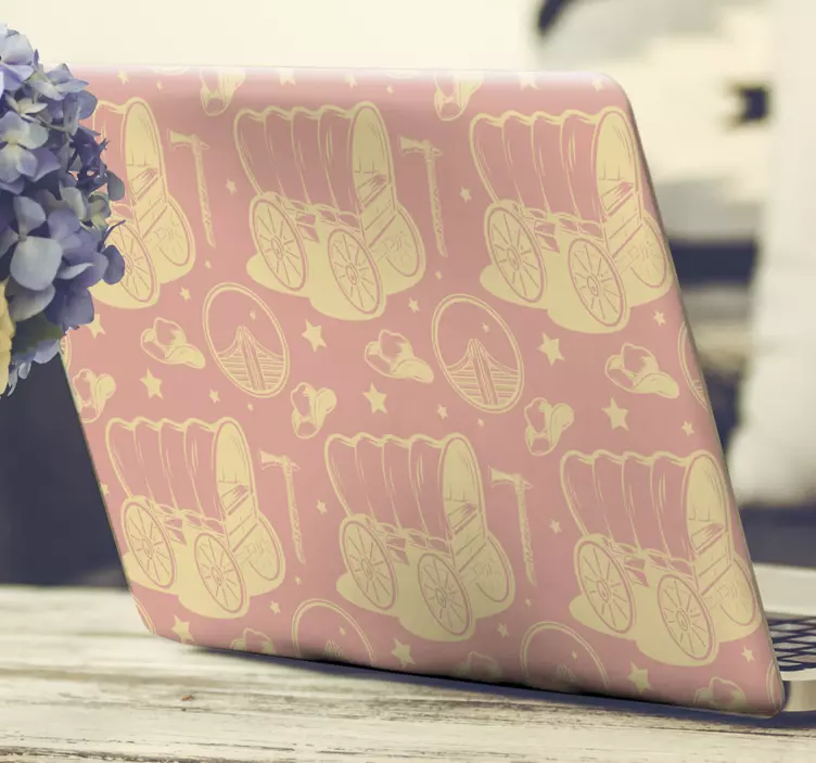 Nálepka notebooku kovbojský vůz - TenStickers