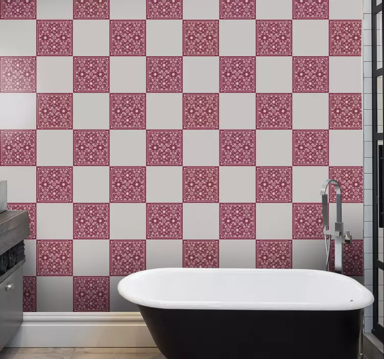 Krásné paisley květiny dlaždice obtisk - TenStickers