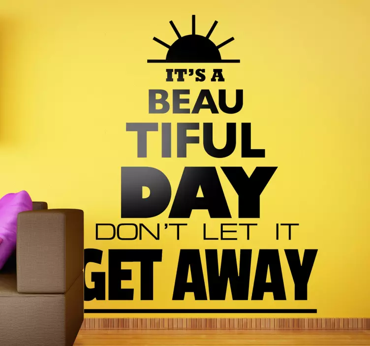 Krásný den text štítku - TenStickers