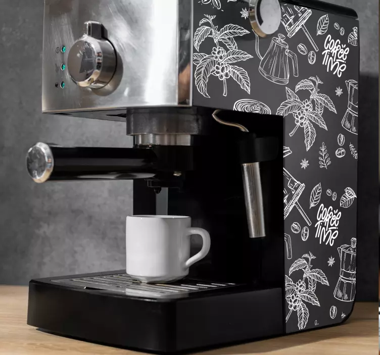 Kreslené kávové prvky Zvířecí nálepka - TenStickers