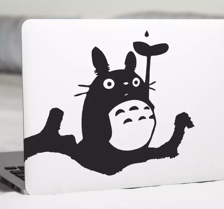 Kreslené zvíře na větvi notebooku nálepka - TenStickers