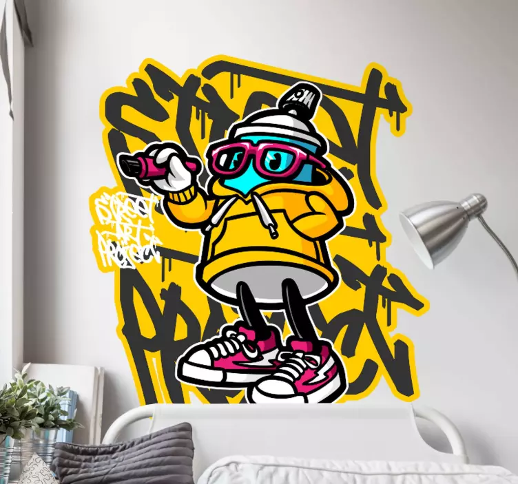 Kreslený pouliční umění graffiti nálepka na zeď - TenStickers
