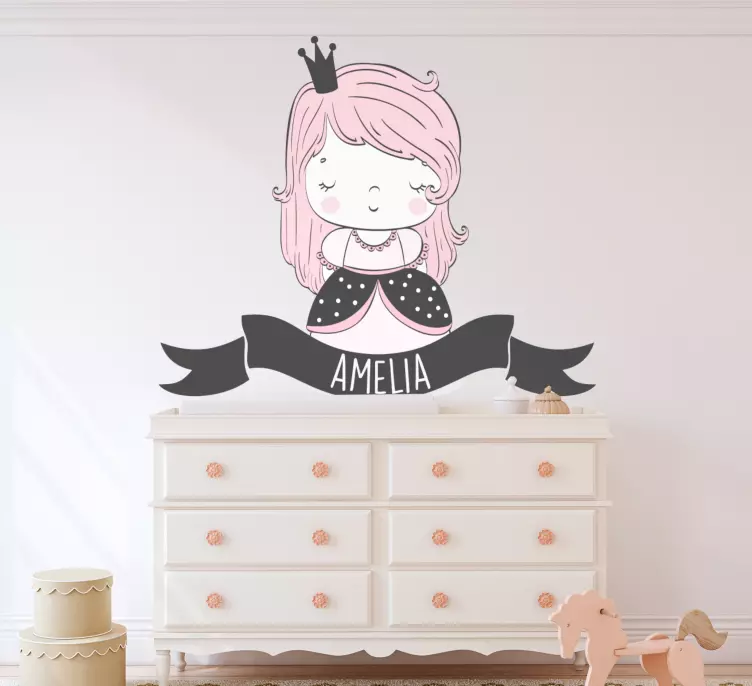 Kreslený princezna přizpůsobená nálepka - TenStickers