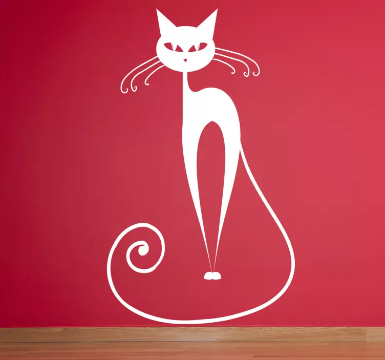Křišťálový whisker cat wall nálepka - TenStickers