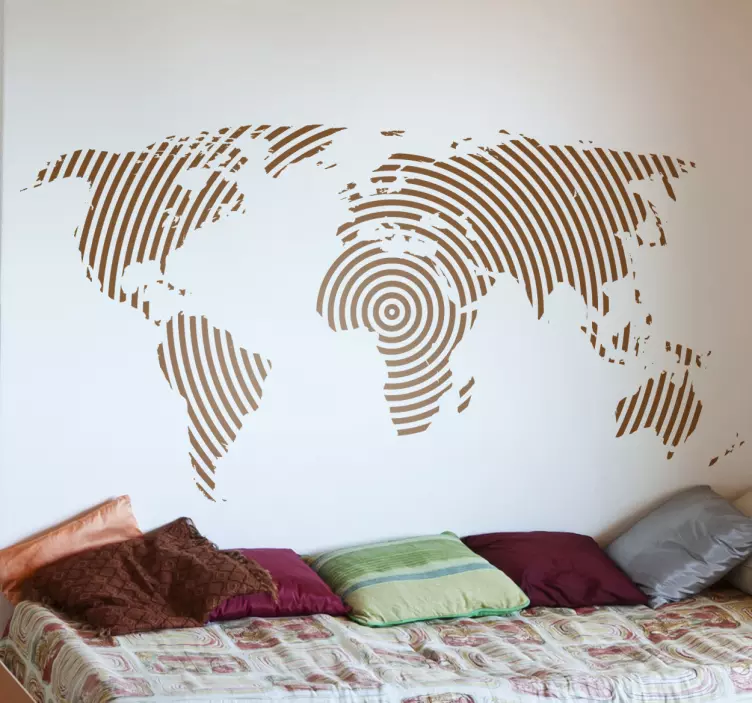 Kruhová čára mapa světa - TenStickers