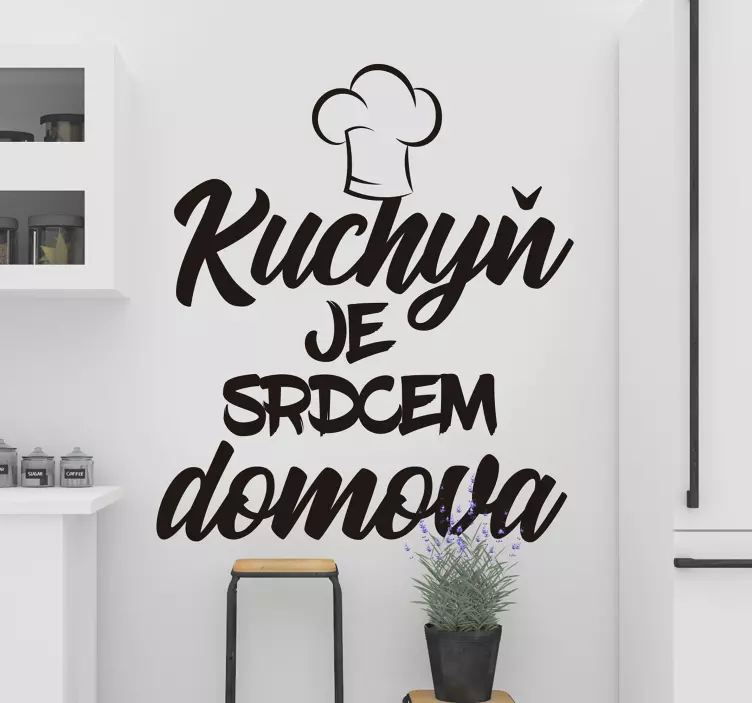 Kuchyňské srdce domácí text štítku - TenStickers