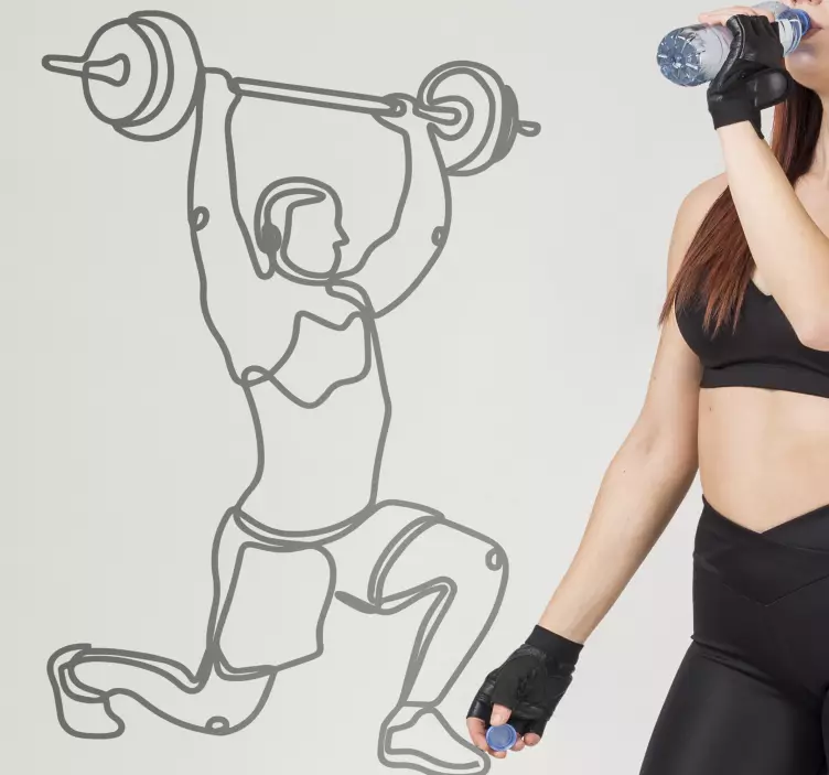 Kulturista závaží silueta nástěnná samolepka - TenStickers