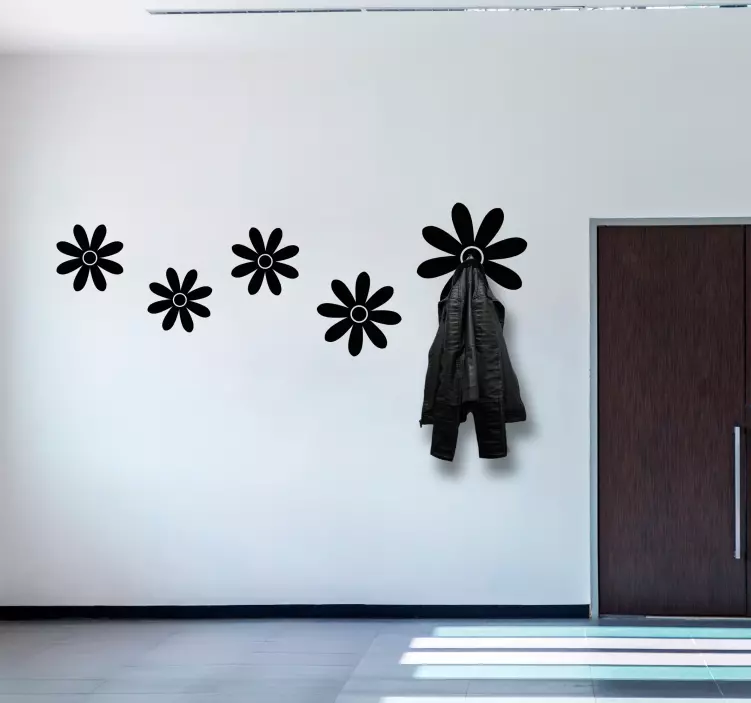 Květinové aranžmá s háčky samolepka ramínko - TenStickers