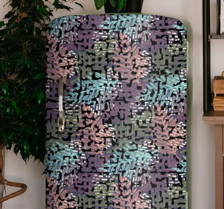 Květinové listové vzory Nálepka lednice - TenStickers