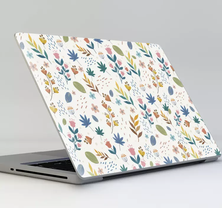 Nálepka květinový vzor květina laptop - TenStickers