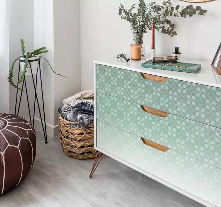 Květinový vzor s prolínáním Nábytek nálepka - TenStickers