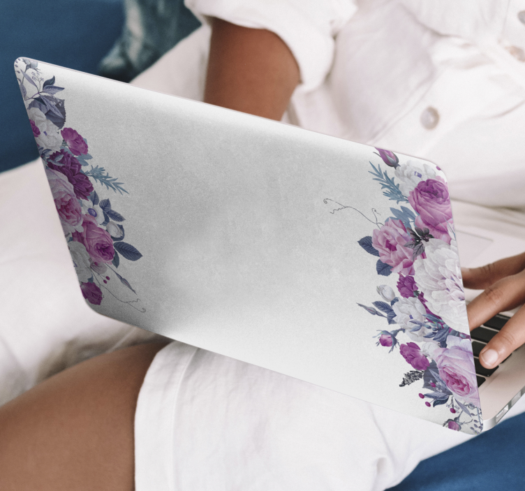 Květiny rám laptop kůže - TenStickers