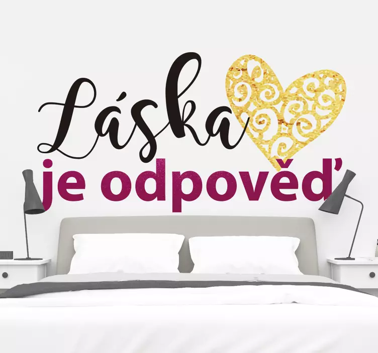 Láska je odpověď láska nálepka - TenStickers