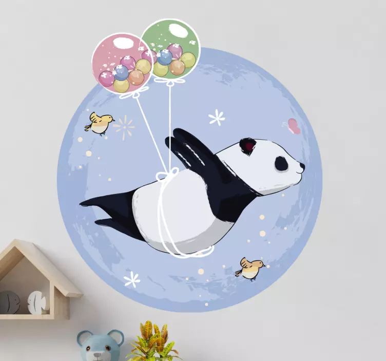 Létající panda ilustrace obtisk - TenStickers
