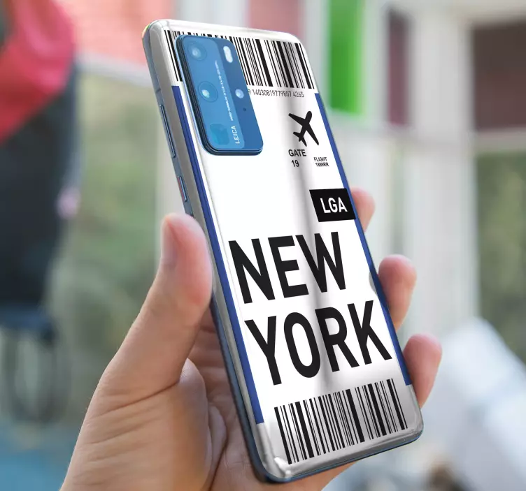Nálepka letenka do new yorku huawei - TenStickers