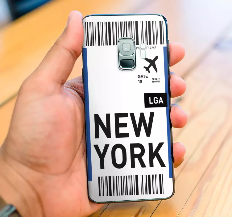 Nálepka samsung letenka new york - TenStickers