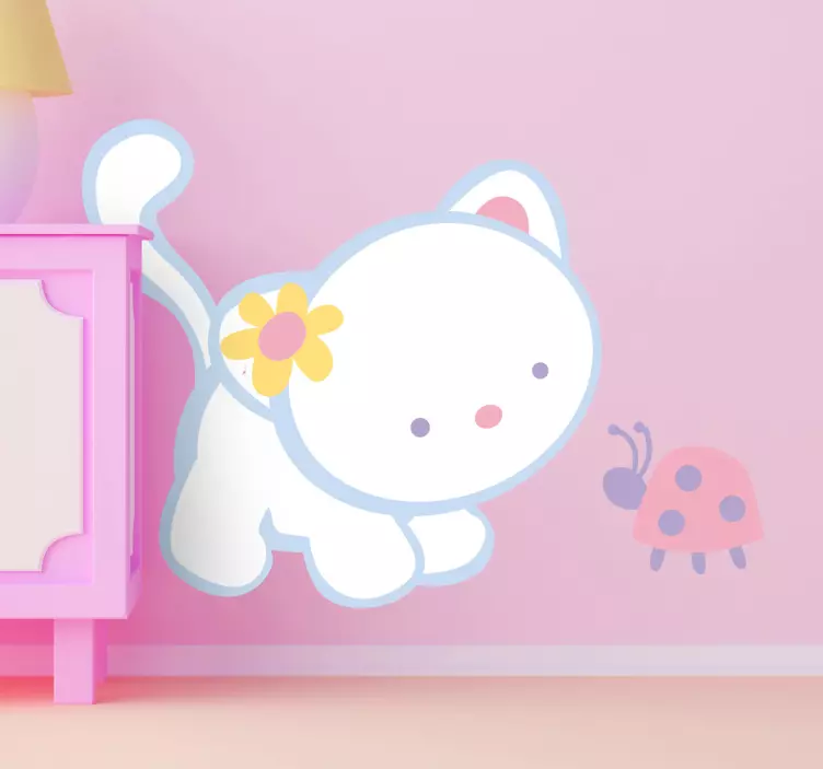 Lienky a kotě obtisk - TenStickers