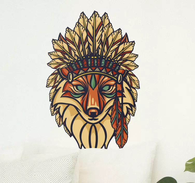 Liška v obtisku divokých zvířat warbonnet - TenStickers