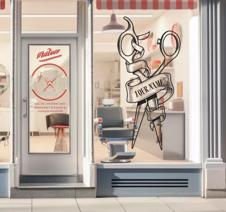 Logo osobního holičství Nálepka na okno - TenStickers