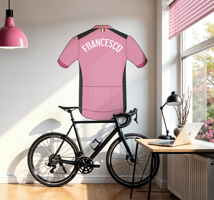maglia rosa cyklistická nálepka - TenStickers