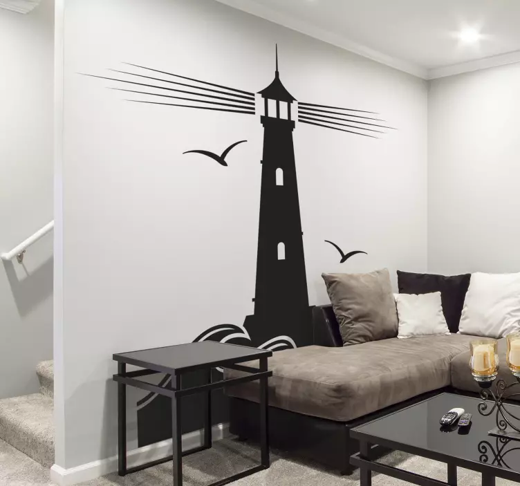 Maják námořník s mořskými racky námořní obtisk - TenStickers