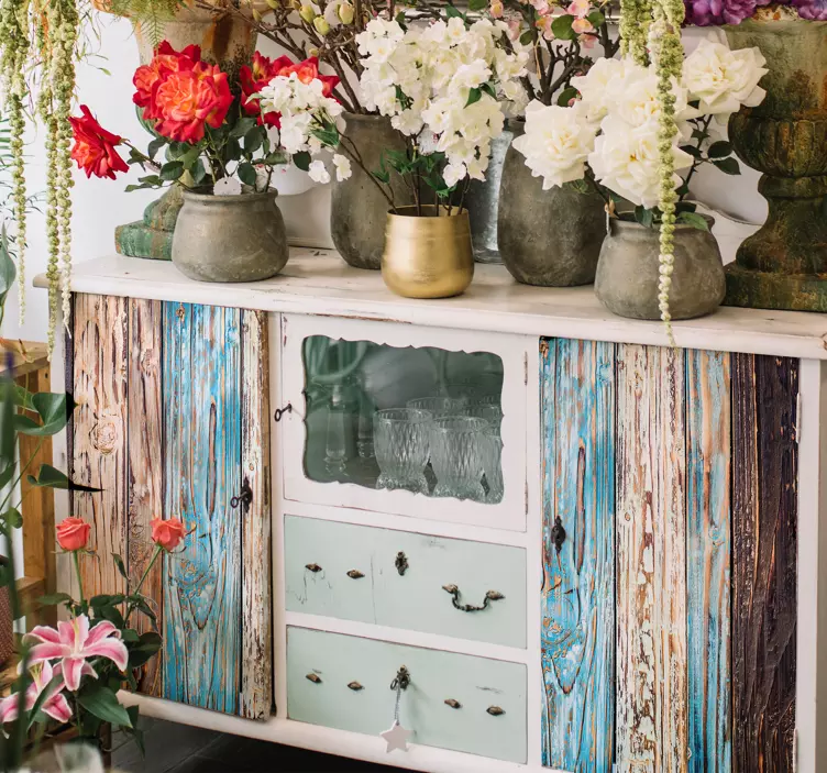 Malované dřevo obývací pokoj zeď dekor - TenStickers