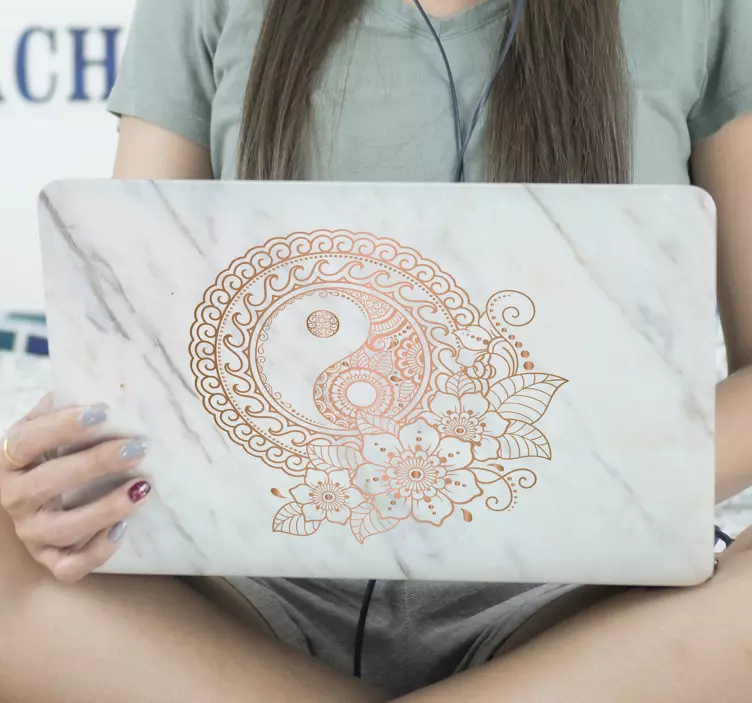 Nálepka mandaly s mramorovým efektem - TenStickers