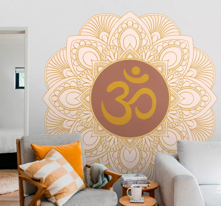 Mandala se symbolem Óm Zvířecí nálepka - TenStickers
